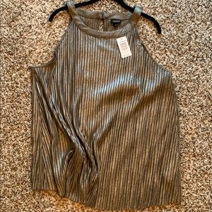 Metallic goddess neck tank